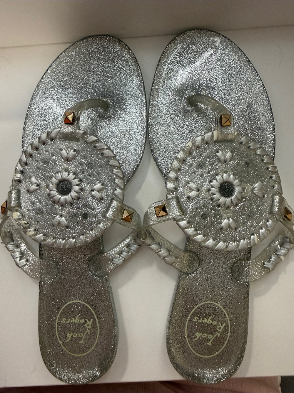 Jack Rogers Silver Glitter